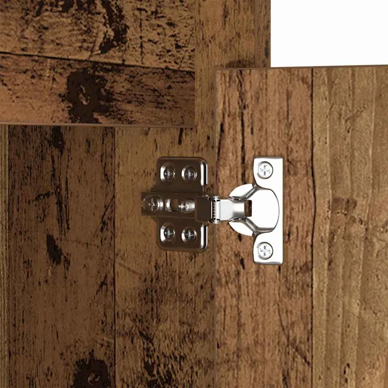 LED naktinis staliukas su spintelėmis 2 pcs Sena mediena