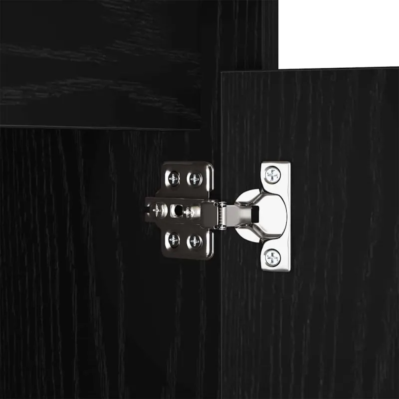 LED naktinis staliukas su spintelėmis 2 pcs juoda ąžuolo