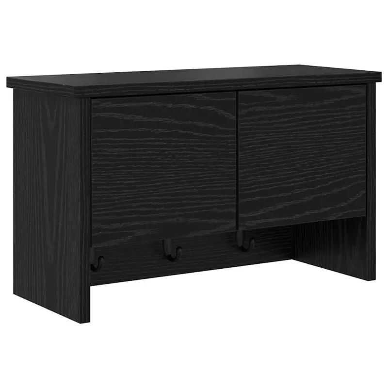 Prikabinamas paltas su lentyna Juodas ąžuolas 50 x 20 x 30 cm