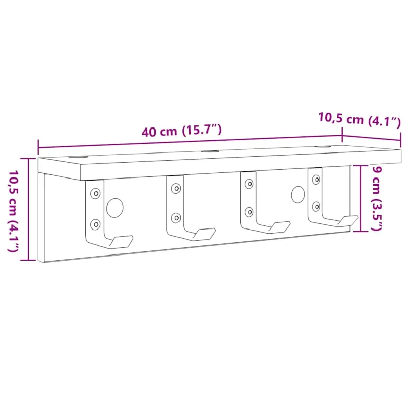 Prikabinamas paltas Pilkas Sonoma 40 x 10,5 x 10,5 cm