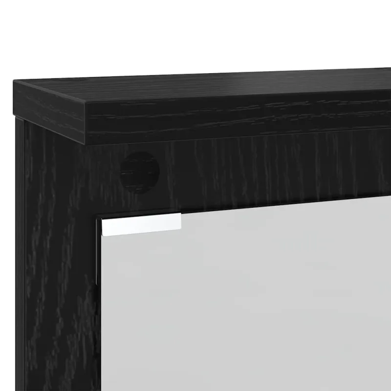 Prikabinamas paltas su lentyna juoda ąžuolo 84 x 10 x 80 cm