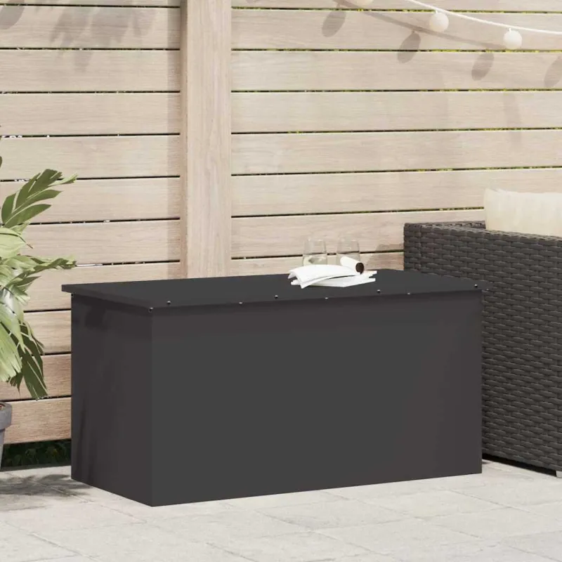 Lauko saugojimo dėžė Juoda 100 x 50,5 x 50 cm Plienas
