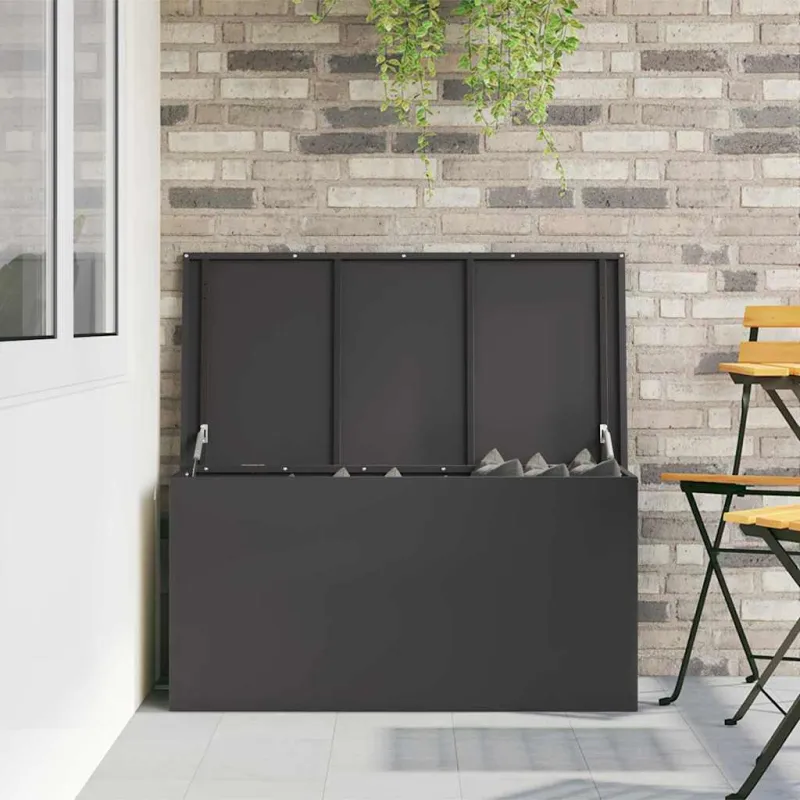 Lauko saugojimo dėžė Juoda 100 x 50,5 x 50 cm Plienas