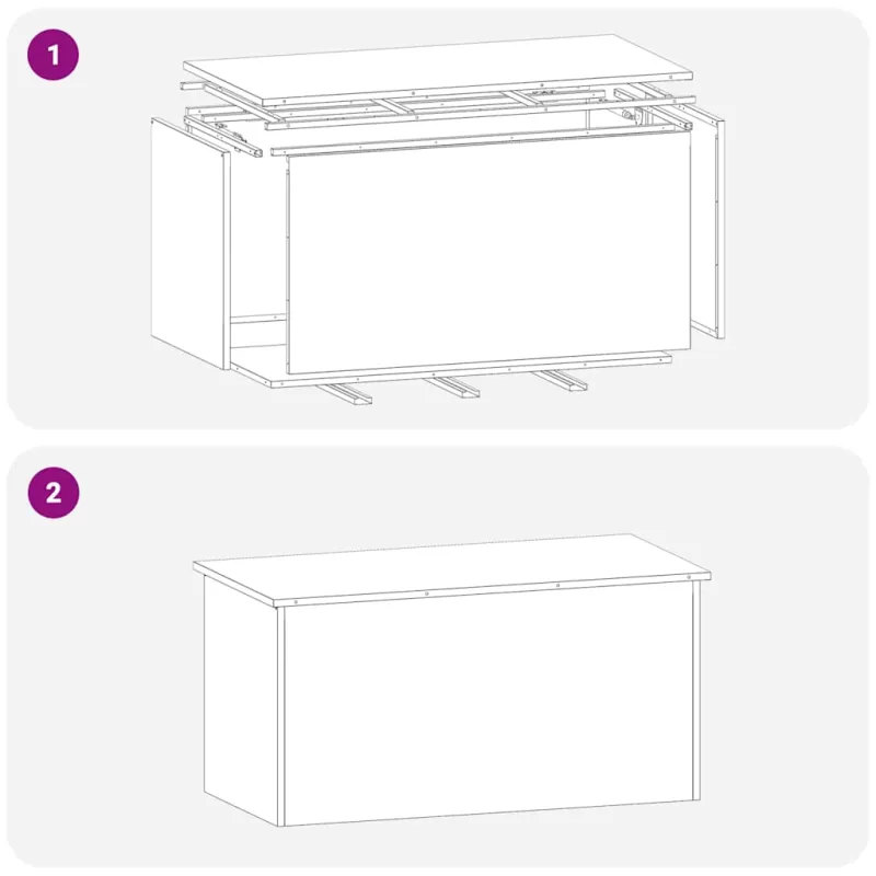 Lauko saugojimo dėžė Juoda 100 x 50,5 x 50 cm Plienas