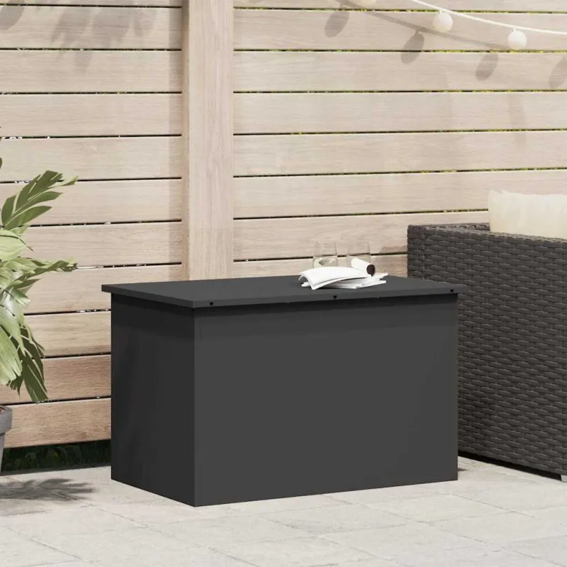 Lauko saugojimo dėžė Juoda 80 x 50,5 x 50 cm Plienas