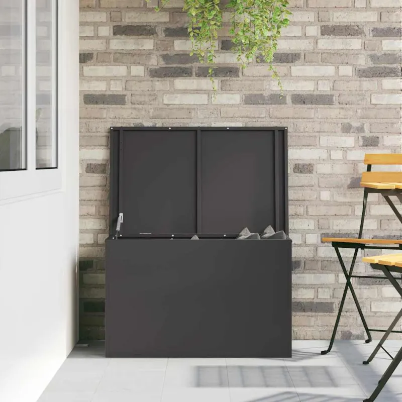 Lauko saugojimo dėžė Juoda 80 x 50,5 x 50 cm Plienas