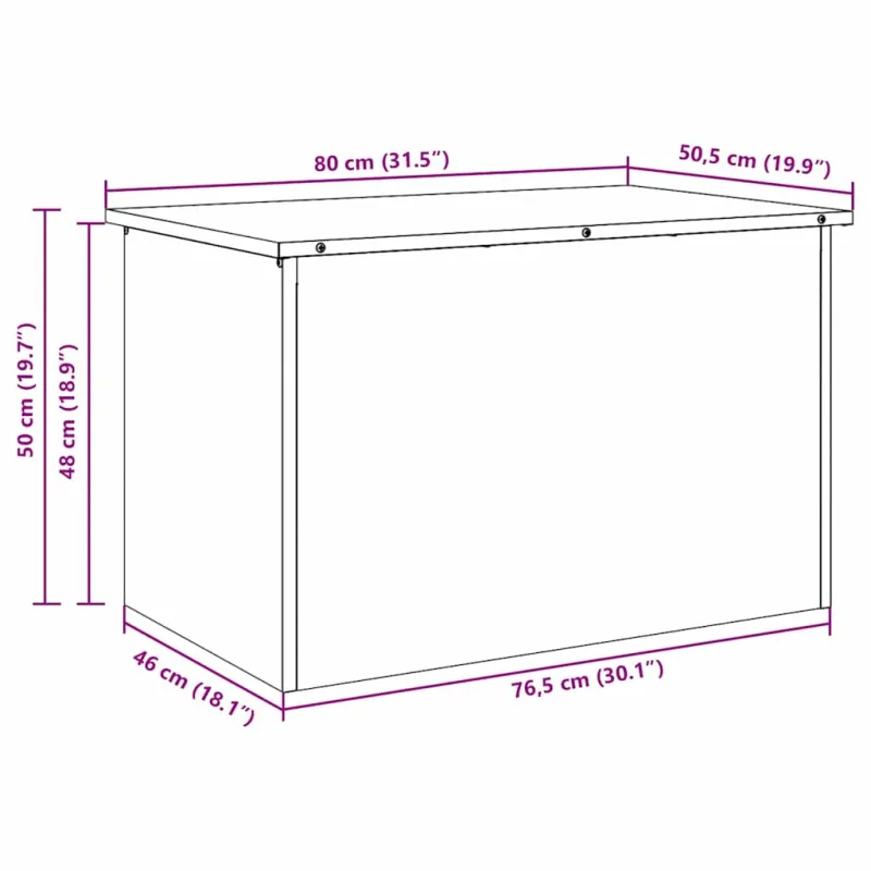 Lauko saugojimo dėžė Sidabro 80 x 50,5 x 50 cm Plienas