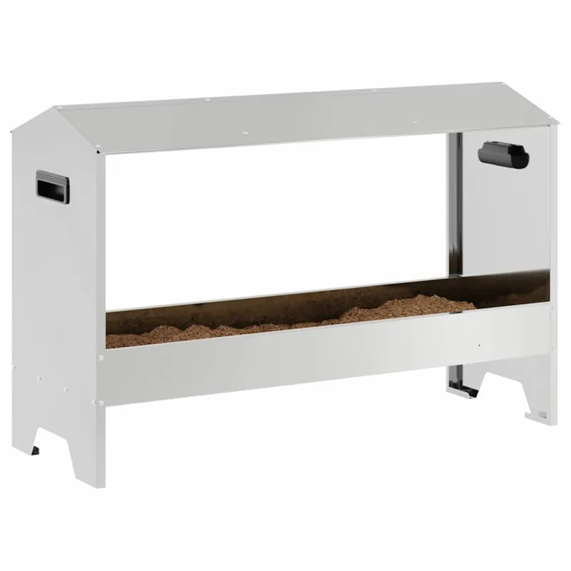 Vištų šėrimo iškas Sidabro 81 x 32 x 53,5 cm Cinkuota plienas