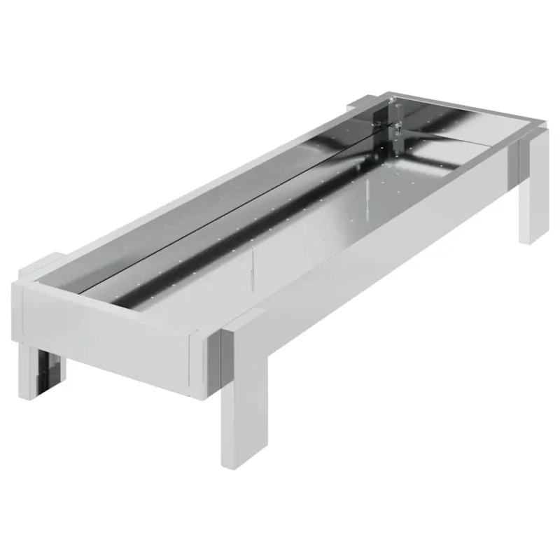 Vištų šėrimo iškas Sidabro 80 x 28 x 13.5 cm Cinkuota plienas
