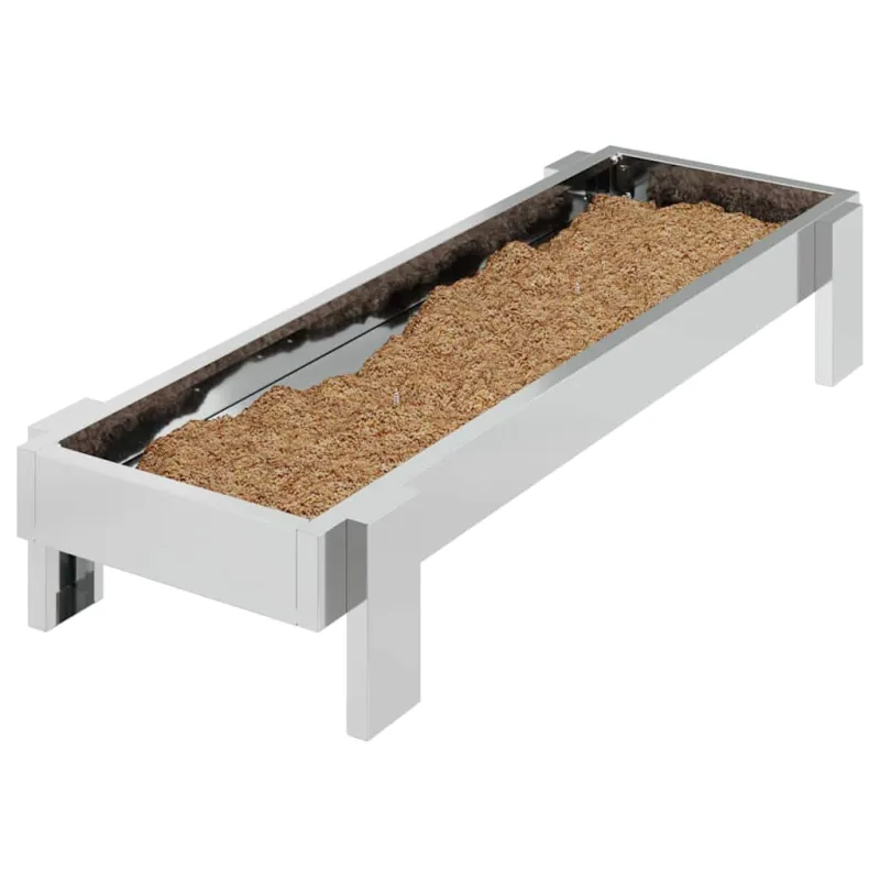 Vištų šėrimo iškas Sidabro 80 x 28 x 13.5 cm Cinkuota plienas