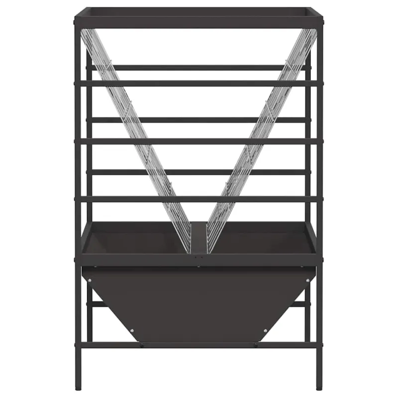 Gyvulių šėriklas Juoda 100 x 60 x 90 cm Šaltai valcuita plienas