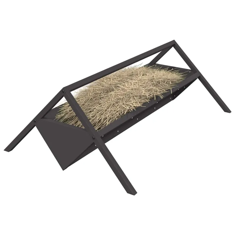 Gyvulių pašarų lova Juoda 111 x 76 x 38 cm