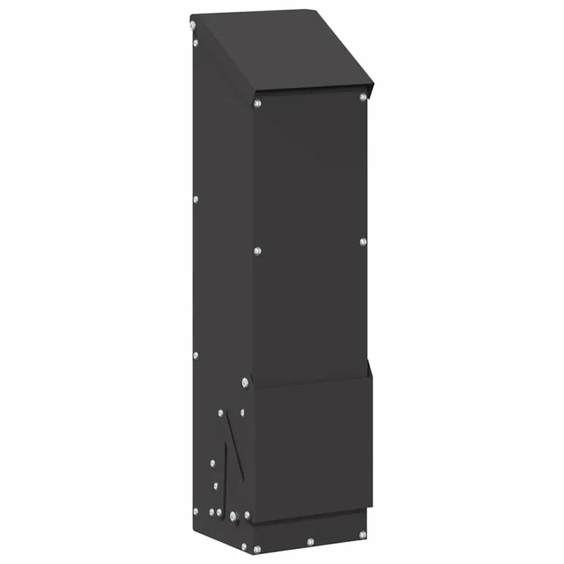 Vištų lesykla Juoda 13 x 12 x 51 cm Šaltai valcuita plienas