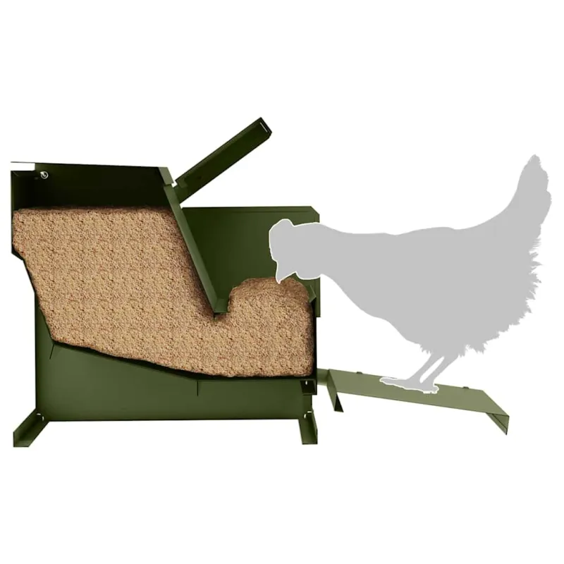 Vištų treadle šėrykla Alyvuogių žalia 50 x 40 x 29 cm