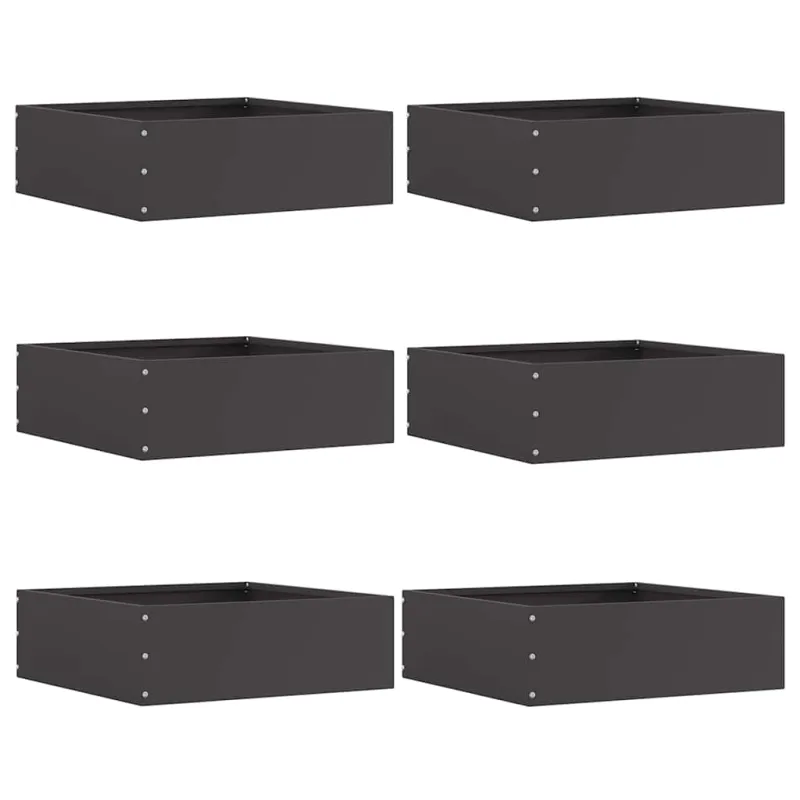 Vejo kraštas 6 pcs Juoda 40 x 40 x 13 cm Plienas