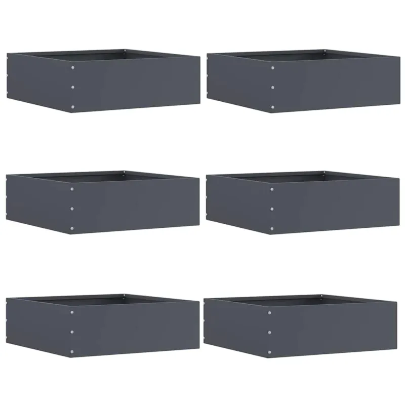 Vejo kraštas 6 pcs Antracitas 40 x 40 x 13 cm Plienas