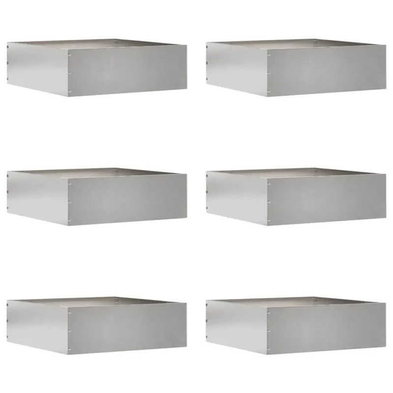 Vejo kraštas 6 pcs Sidabro 40 x 40 x 13 cm Nerūdijantis Plienas