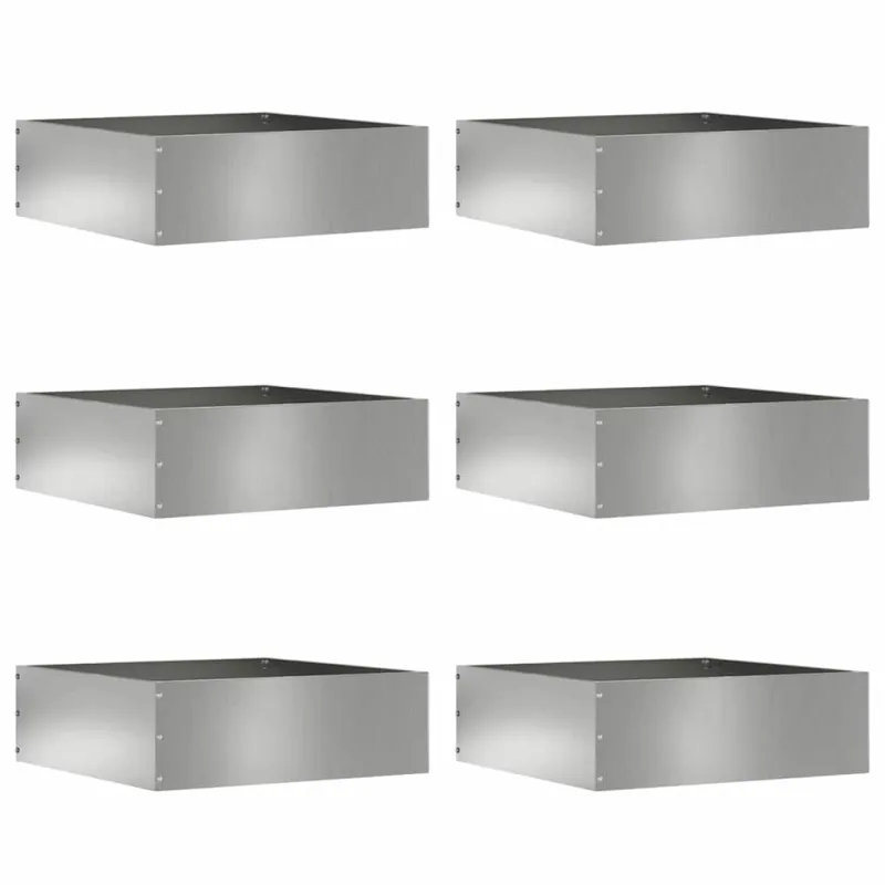 Vejo kraštas 6 pcs Sidabro 40 x 40 x 13 cm Cinkuota plienas