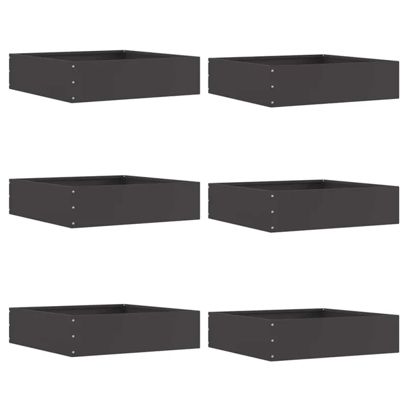 Vejo kraštas 6 pcs Juoda 50 x 50 x 13 cm Plienas