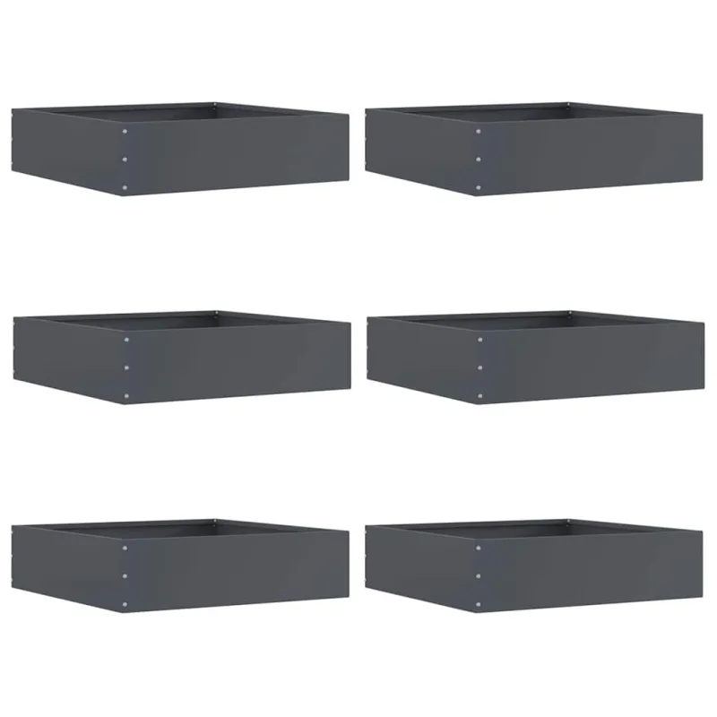 Vejo kraštas 6 pcs Antracitas 50 x 50 x 13 cm Plienas