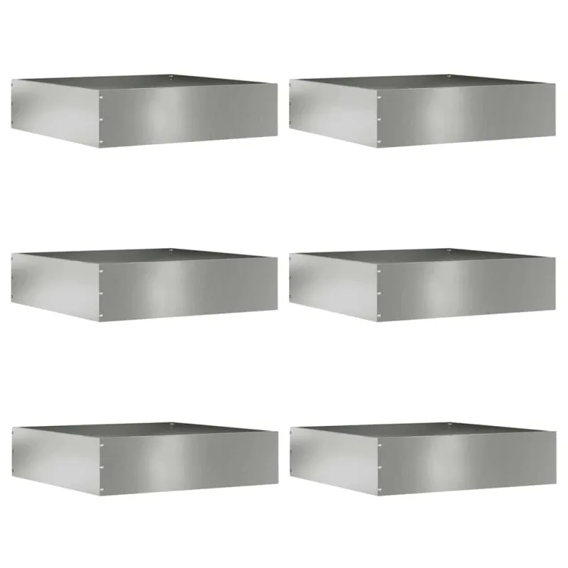 Vejo kraštas 6 pcs Sidabro 50 x 50 x 13 cm Cinkuota plienas
