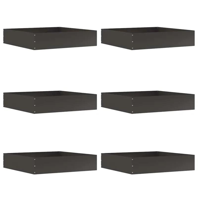 Vejo kraštas 6 pcs Juoda 60 x 60 x 13 cm Plienas