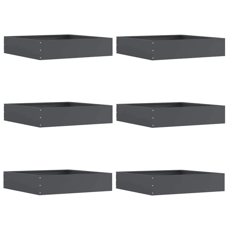 Vejo kraštas 6 pcs Antracitas 60 x 60 x 13 cm Plienas