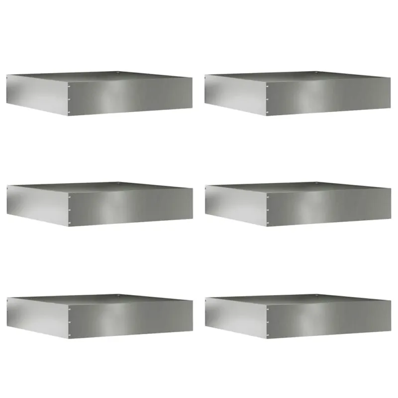 Vejo kraštas 6 pcs Sidabro 60 x 60 x 13 cm Cinkuota plienas