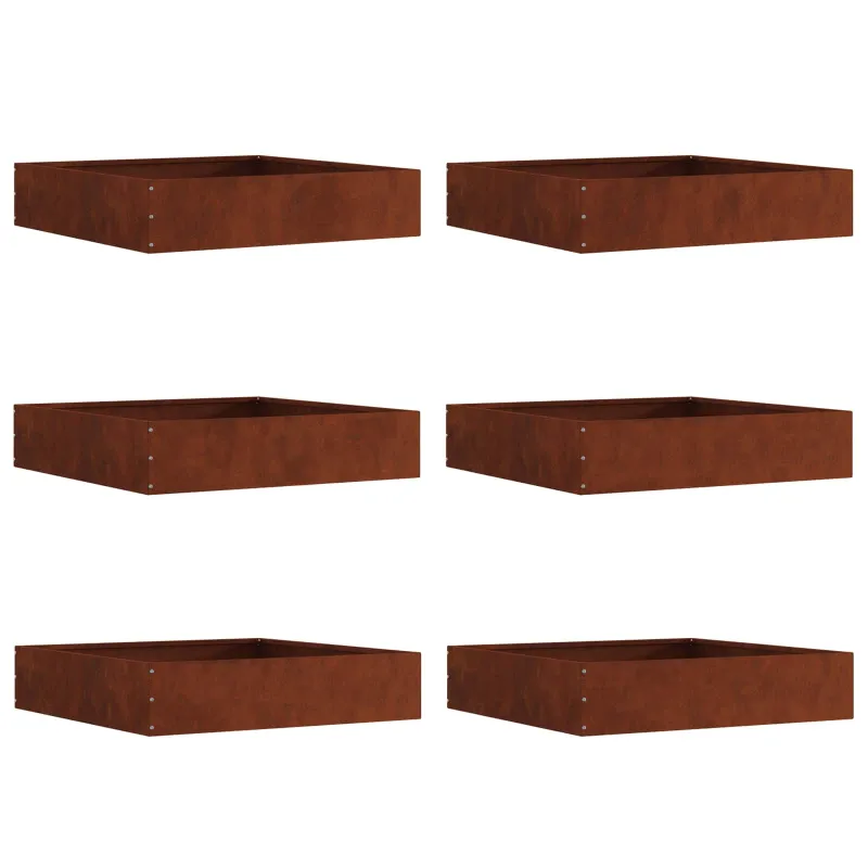 Vejo kraštas 6 pcs Rūdijanti 60 x 60 x 13 cm
