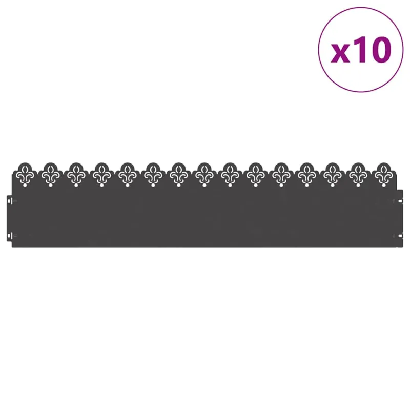 Vejos borteliai 10 pcs Juoda 103 x 0,05 x 22 cm Plienas