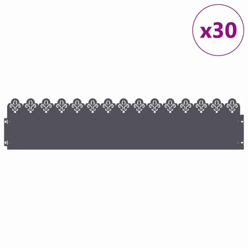 Vejos borteliai 30 pcs Antracitas 103 x 0,05 x 22 cm Plienas