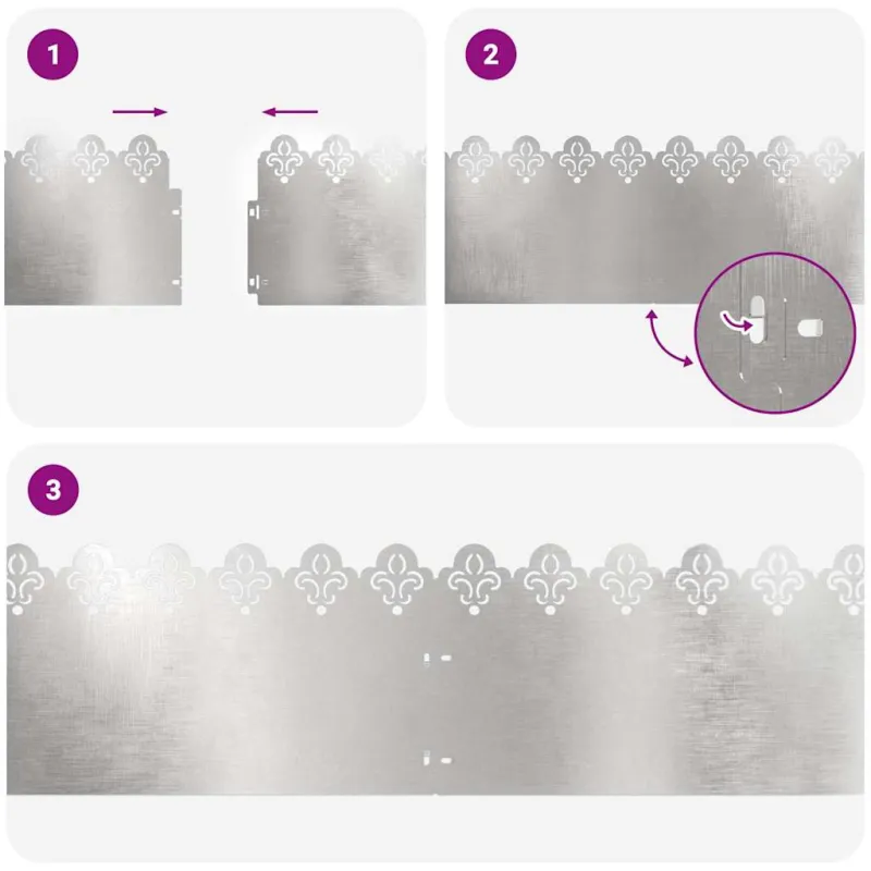 Vejos borteliai 20 pcs Sidabro 103 x 0,05 x 22 cm