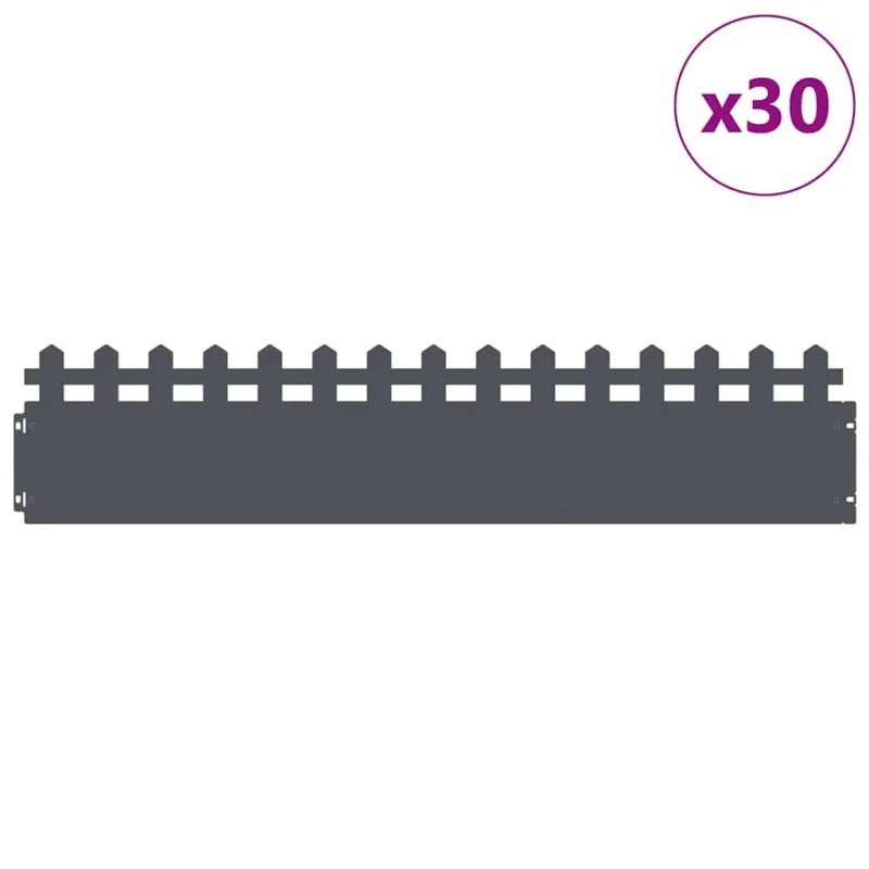Vejos borteliai 30 pcs Antracitas 103 x 0,05 x 22 cm Plienas