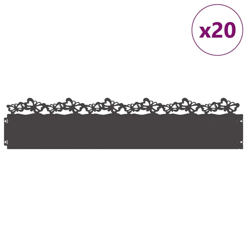 Vejos borteliai 20 pcs Juoda 103 x 0,05 x 22 cm Plienas