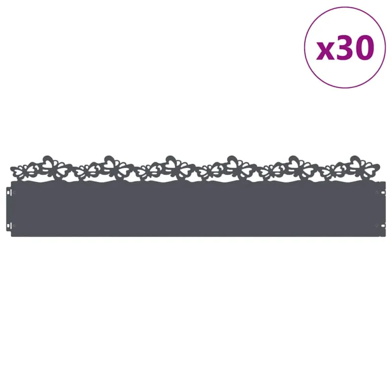 Vejos borteliai 30 pcs Antracitas 103 x 0,05 x 22 cm Plienas
