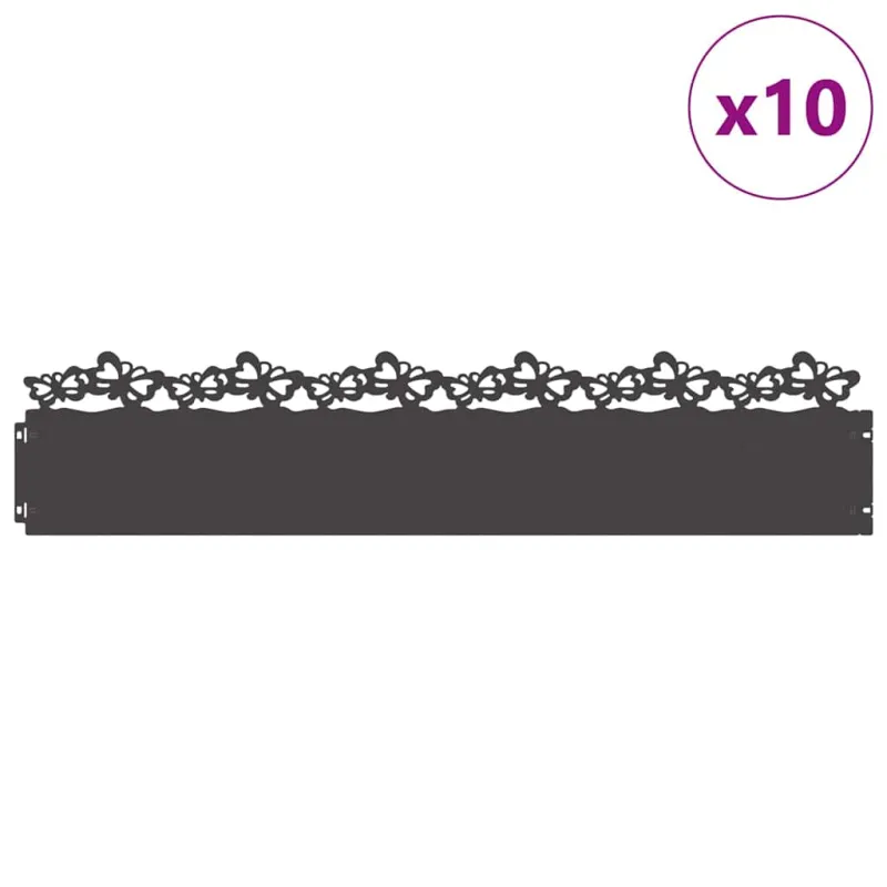 Vejos borteliai 10 pcs Juoda 103 x 0,05 x 22 cm Plienas