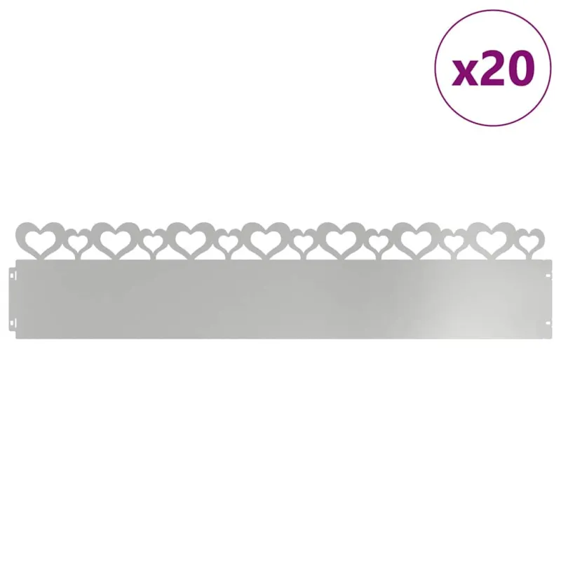 Vejos borteliai 20 pcs Sidabro 103 x 0,05 x 22 cm