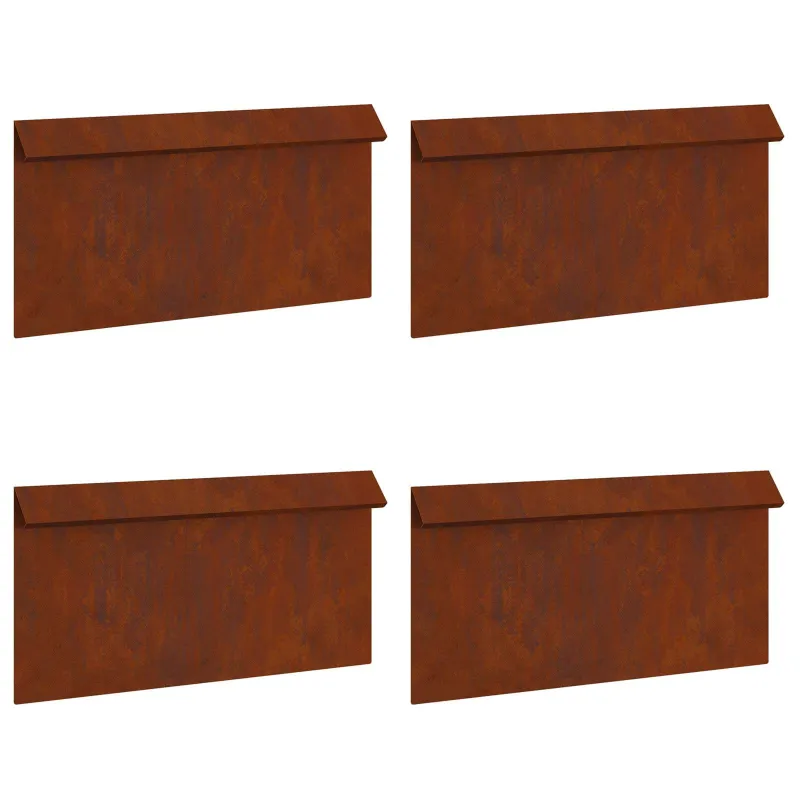 Sraigių tvora 4 pcs Rūdijanti 50 x 3,5 x 25 cm