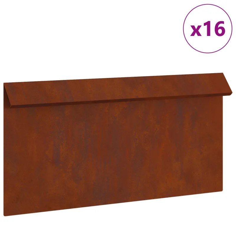 Sraigių tvora 16 pcs Rūdijanti 50 x 3,5 x 25 cm