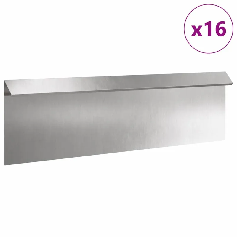 Sraigių tvora 16 pcs Sidabro 100 x 3,5 x 25 cm