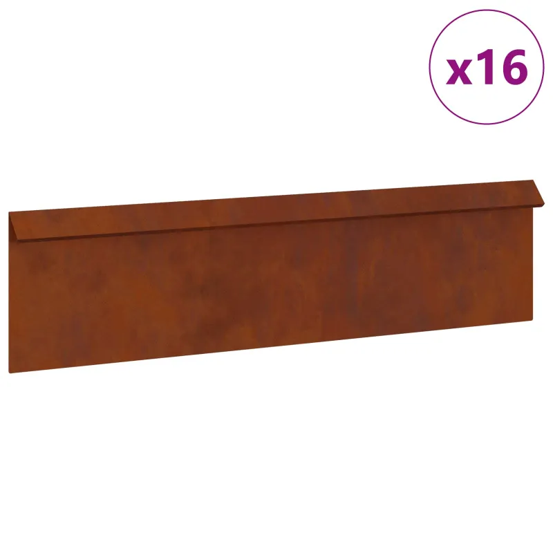 Sraigių tvora 16 pcs Rūdijanti 100 x 3,5 x 25 cm