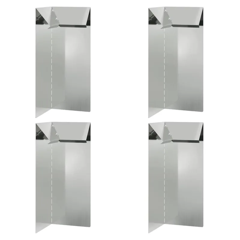 Sraigių tvora 4 pcs Sidabro 10 x 10 x 25 cm Cinkuota plienas