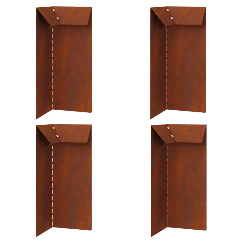 Sraigių tvora 4 pcs Rūdijanti 10 x 10 x 25 cm