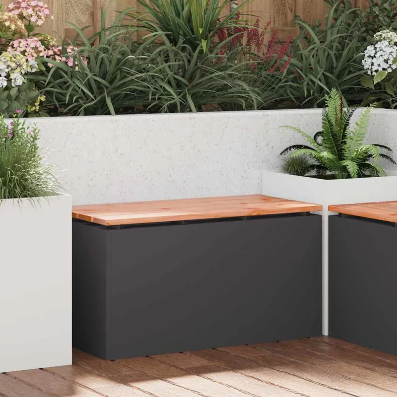 Sodo suolas Juoda 80 x 40 x 43 cm Plienas