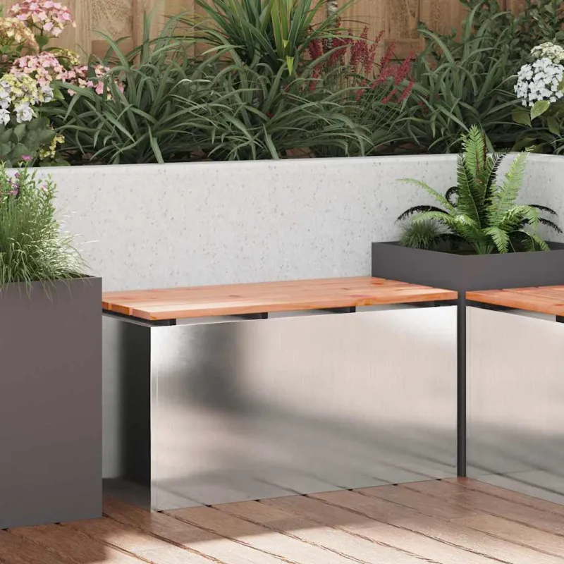 Sodo suolas Sidabro 80 x 40 x 43 cm Nerūdijantis plienas