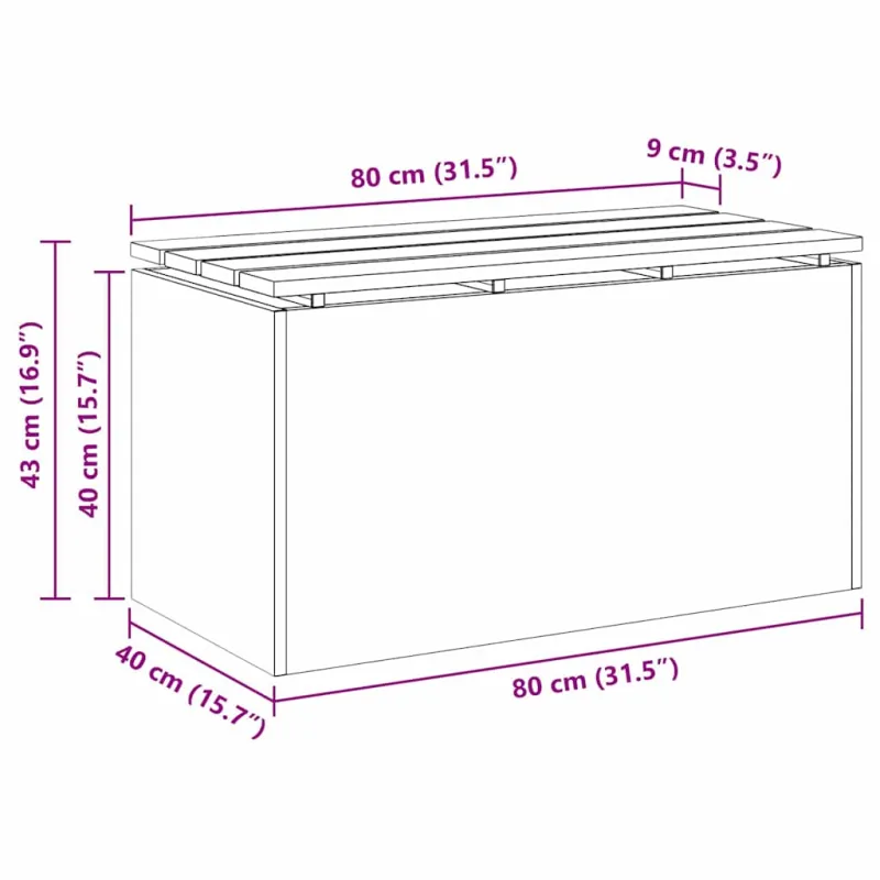Sodo suolas Sidabro 80 x 40 x 43 cm Nerūdijantis plienas