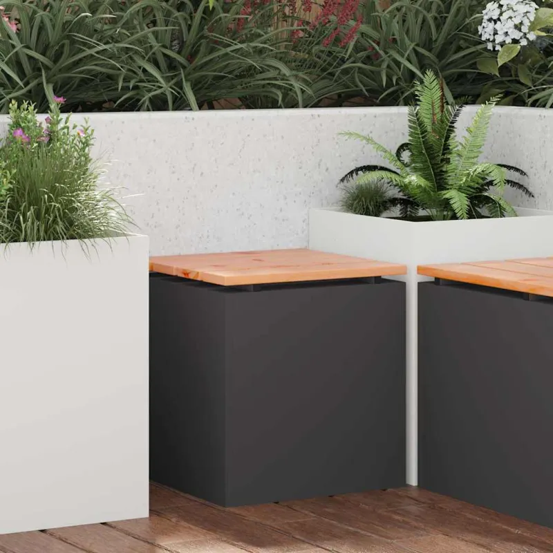 Sodo suolas Juoda 40 x 40 x 43 cm Plienas
