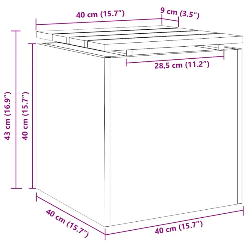 Sodo suolas Balta 40 x 40 x 43 cm Plienas