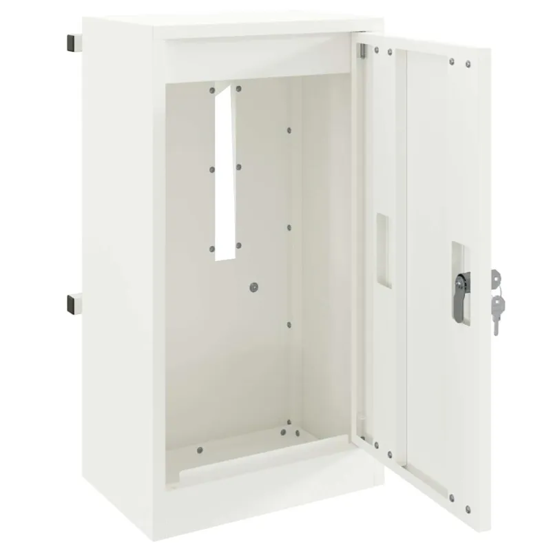 mailbox su saugykla su durimis Balta 30 x 20 x 55 cm Plienas