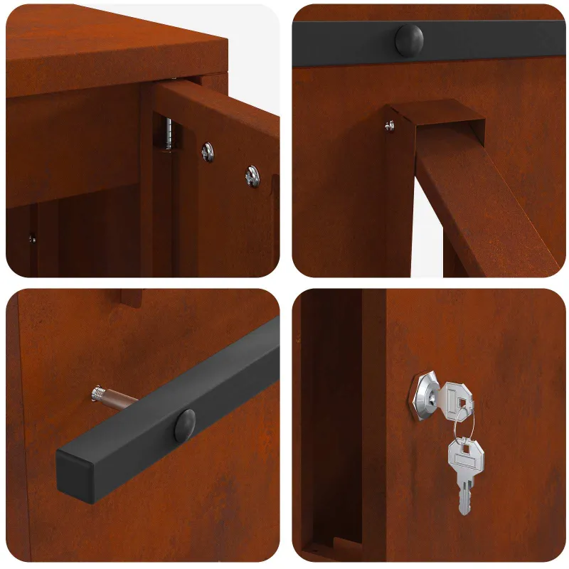 mailbox su saugykla su durimis Rūdijanti 30 x 20 x 55 cm